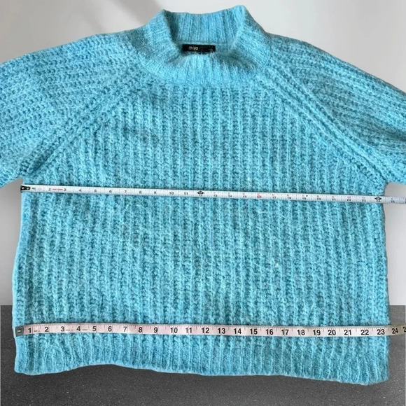 MAJE Alpaca & Wool Blend Sweater Jumper in Aqua Blue Size L - Picture 9 of 16